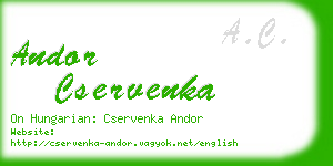 andor cservenka business card